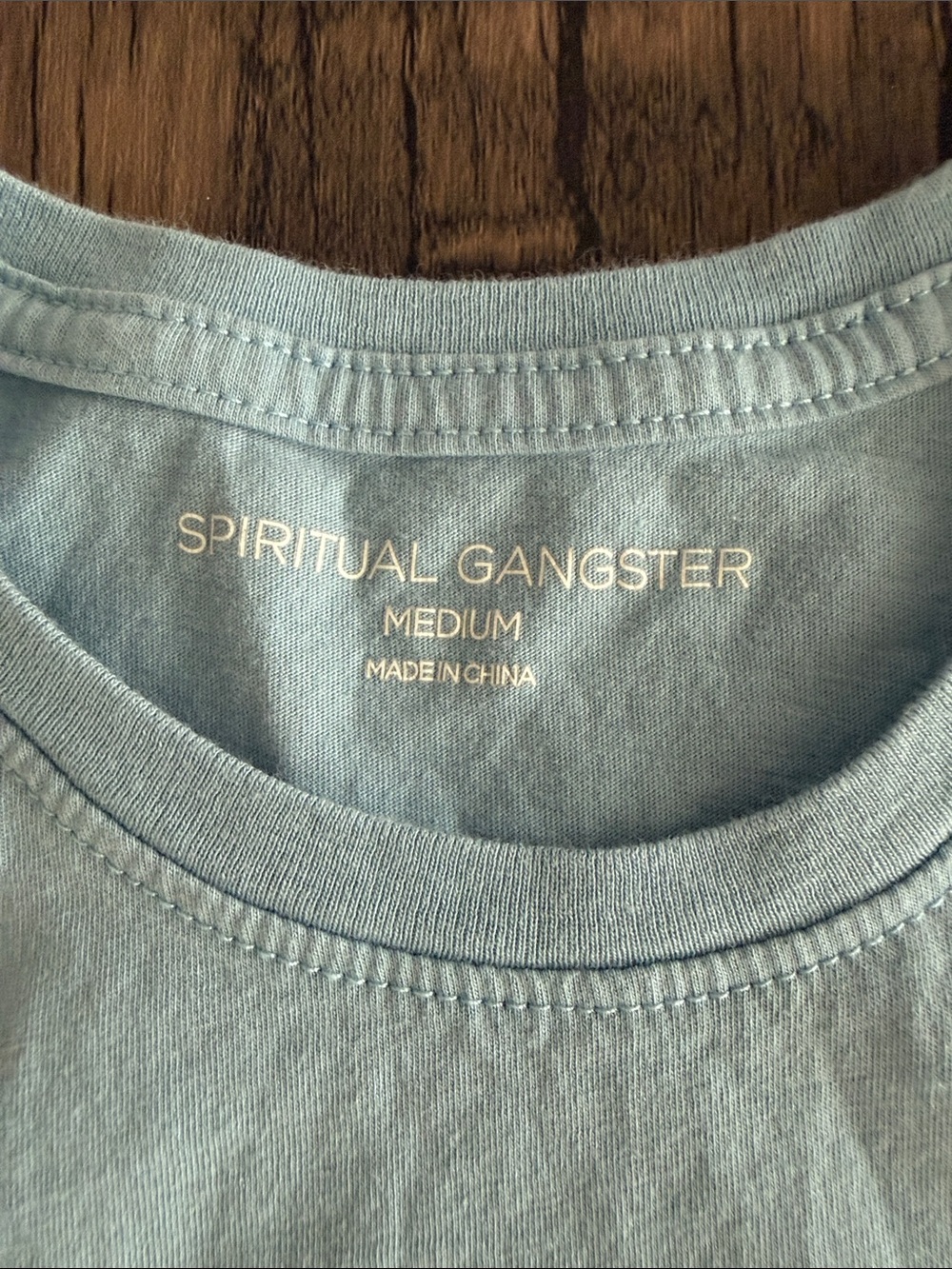 Spiritual Gangster Light Blue Tank with Yellow VIBES Graphic - Picture 2 of 3